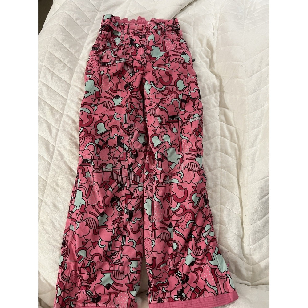 Polar Edge Ski Winter pants Girls Youth 8/10 Medium Pink Hearts‎